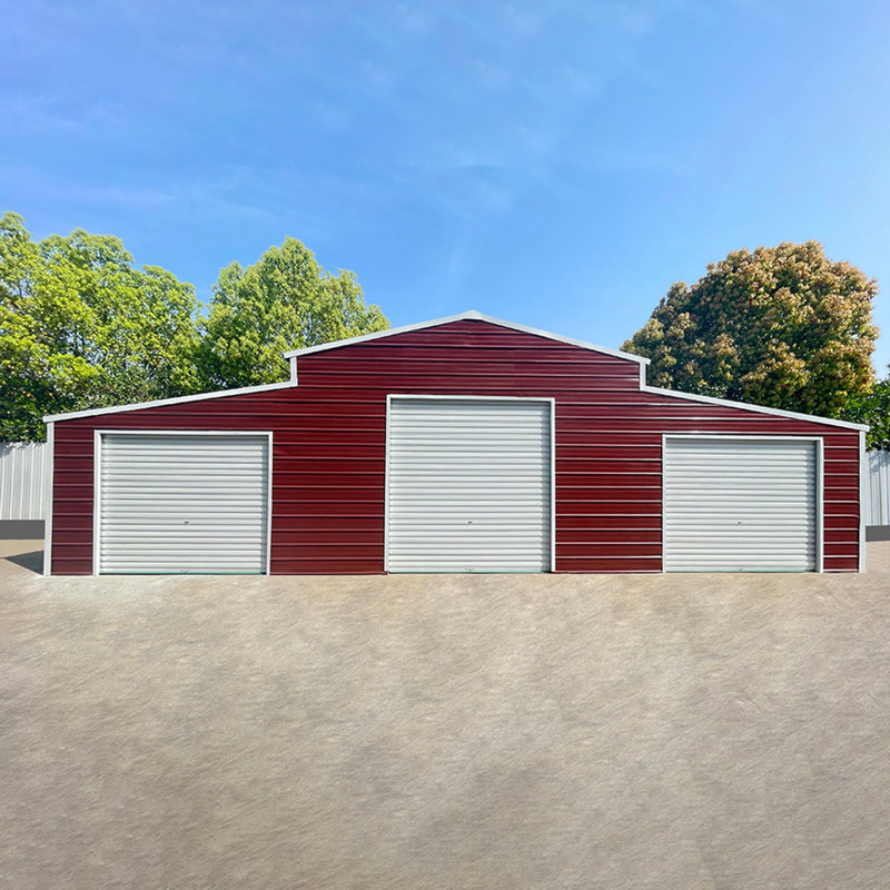 Remise de rangement pour garage en métal robuste de 42 pi x 30 pi - Structure en acier résistante aux intempéries pour une utilisation à la maison et à la ferme - Le client doit avoir des capacités de déchargement, comme un chariot élévateur ou une grue