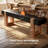 55" Solid Wood Entryway Bench