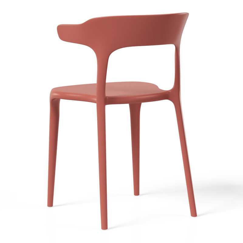Chaise de salle à manger d'extérieur empilable, Rouge
