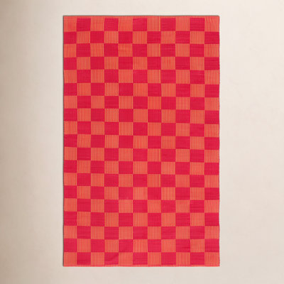 Della Power-Loomed Geometric Cotton Rug