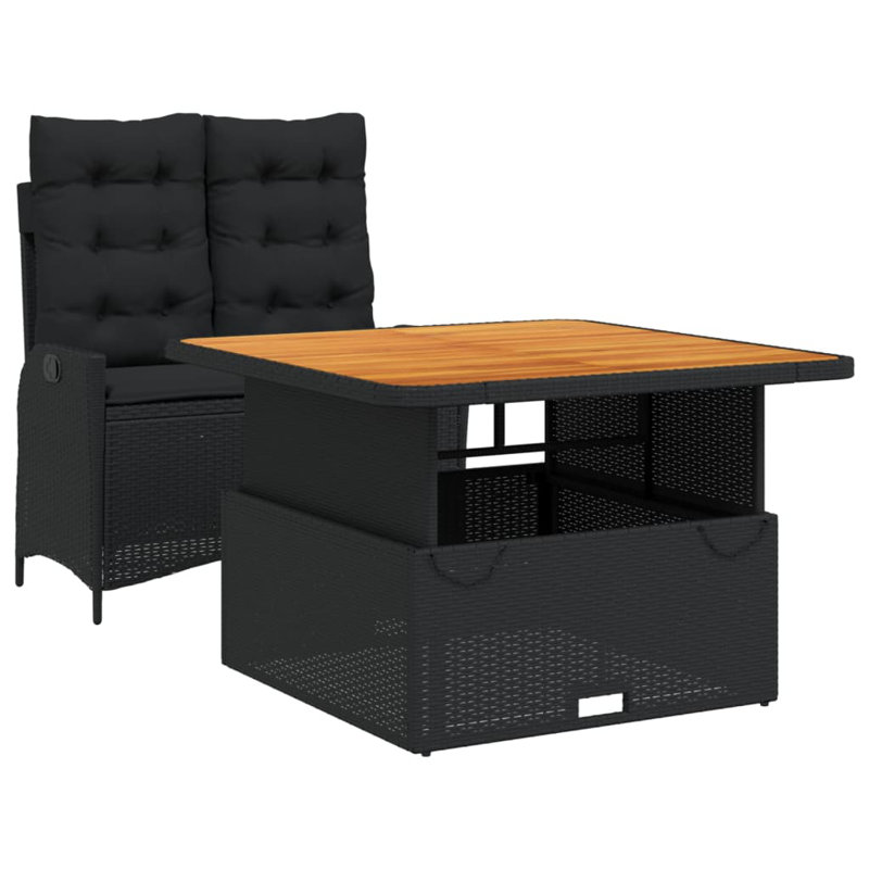 Ensemble repas 2 pièces avec coussins en rotin Latitude Run® Latitude Run®, Noir, noir, noir, noir