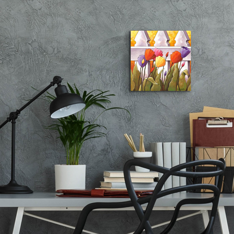 «Flower Fence 1» par Cathy Horvath, H 12 po x l 12 po x P 0,13 po