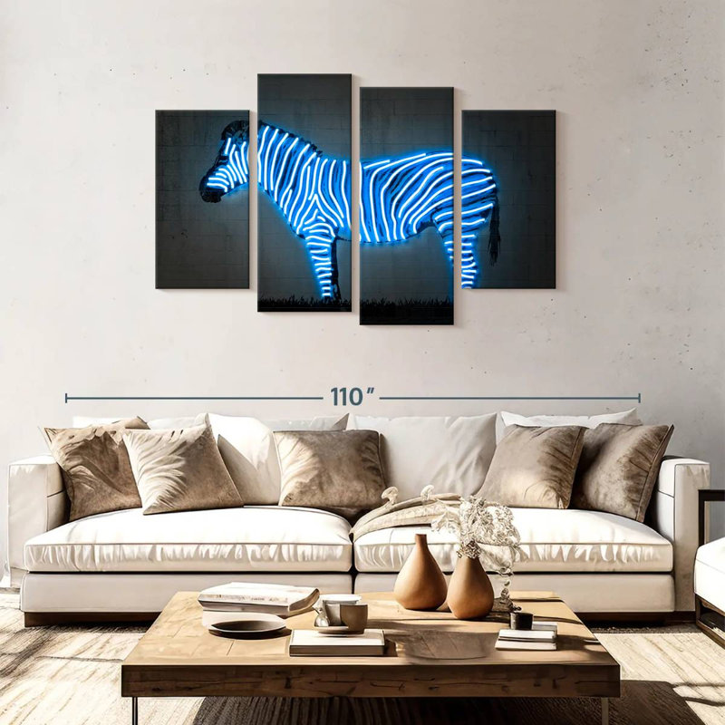 Brampt Glowing Zebra, 48" H x 75" W
