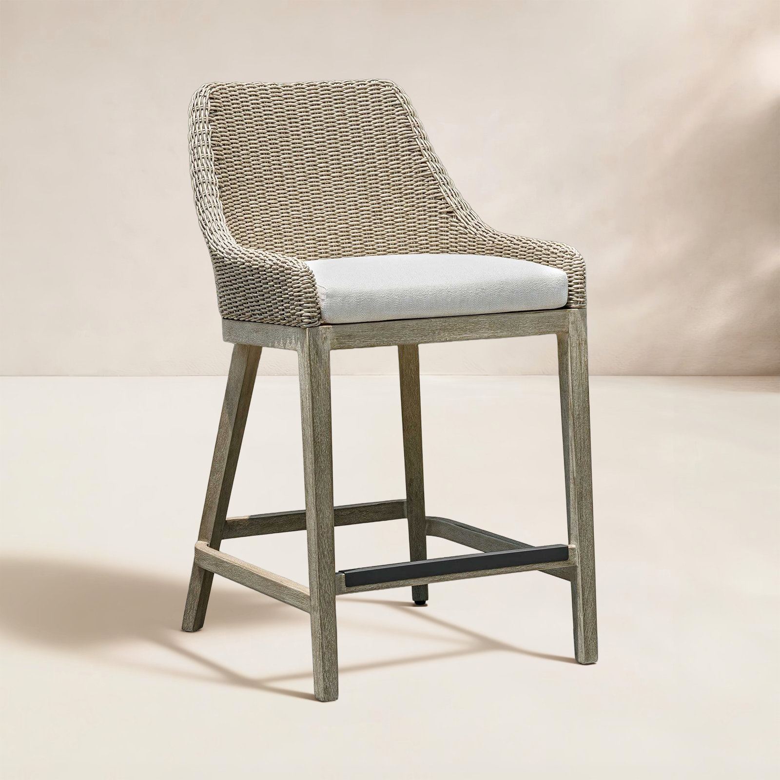 Amey Mahogany Patio Bar Stool, 27"