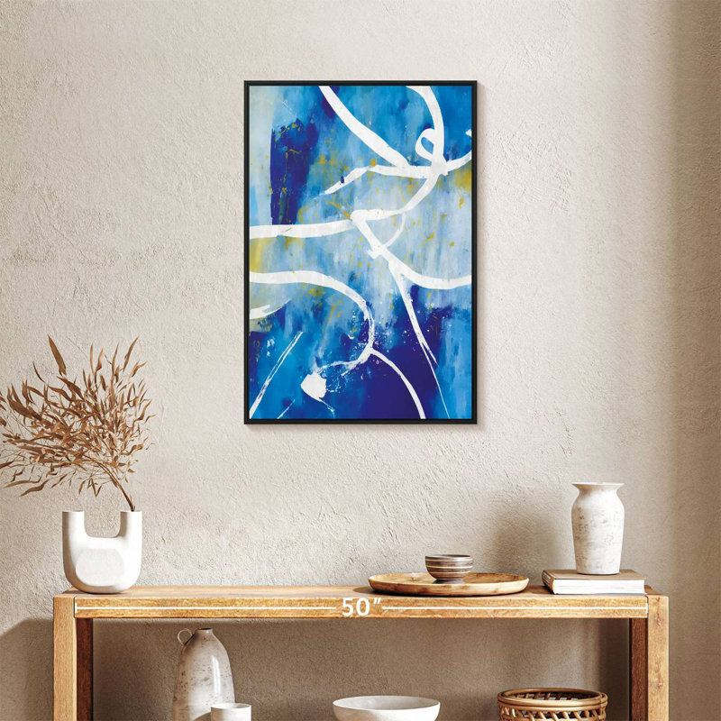 Walley White Gold Splatter, Floating Frame Black, 21" X 31"