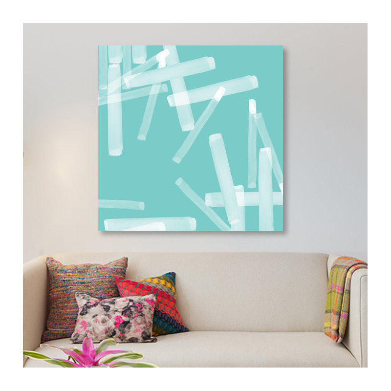 « flottante », reproduction d’art sur toile, H 18 po x l 18 po x P 1,5 po, Toile avec cadre noir, Pas de tapis
