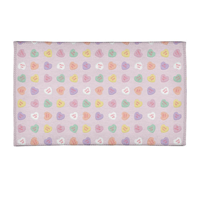Tapis rose/jaune/vert fait main