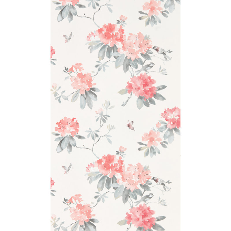 Rhodera Wallpaper, Coral/Gray