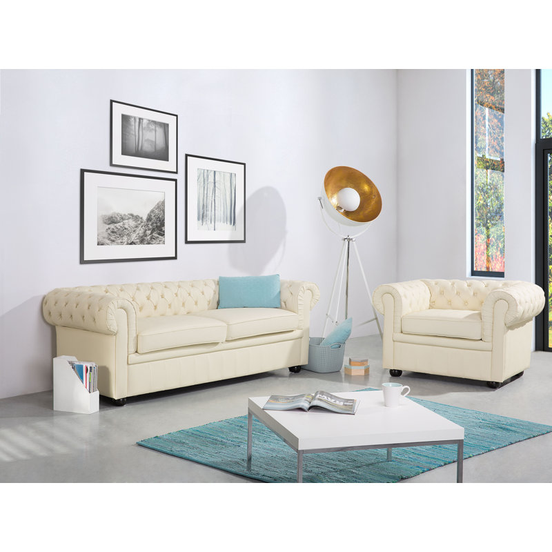 Delmont 2 - Piece Living Room Set, Cream