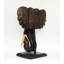 Statue de buste d'éléphant en bois en forme de buste sur socle Sculpture sculptée à la main Décoration artisanale faite à la main-2095055859