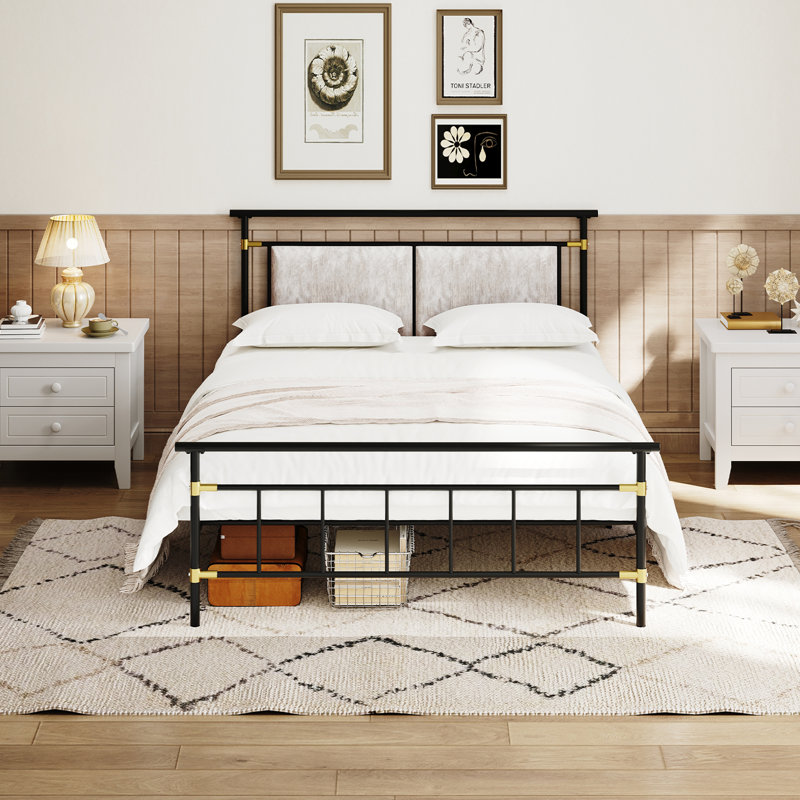 Metal 38.7" Bed Frame with Headboard, Full