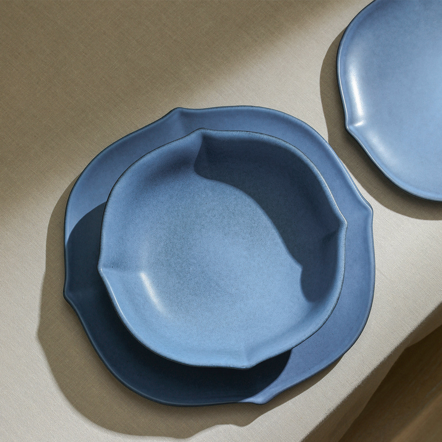 Stone Lain Baskerville 24-Piece Dinnerware Set Stoneware, Blue