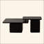 Ensemble de tables basses carrées de style rétro avec finition grain de bois, pour le salon, le bureau et la salle à manger, noir (ensemble de 2)-989704356