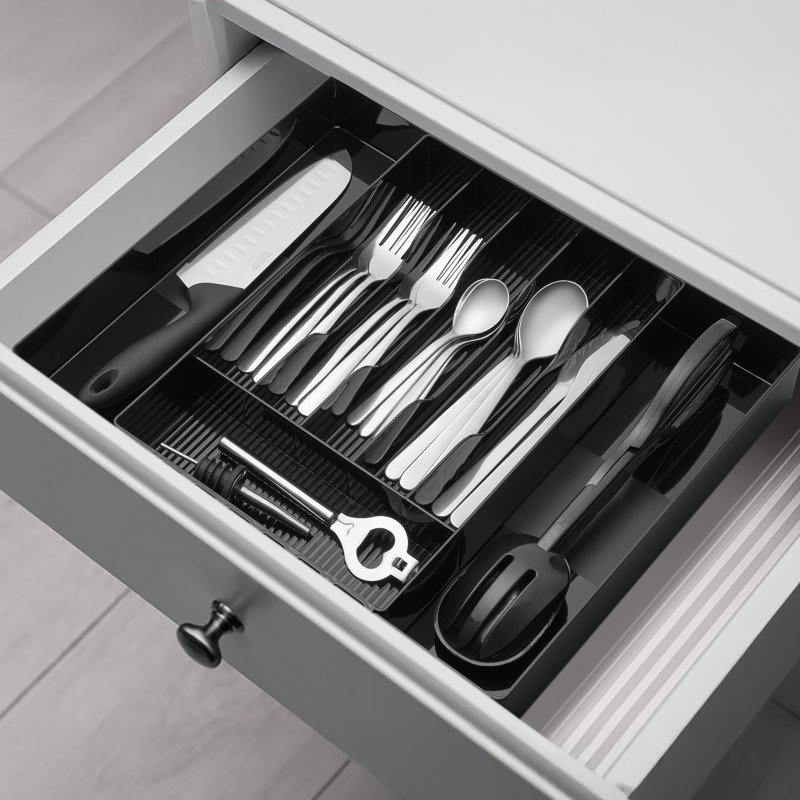 Sorbus Silverware Organiser, Noir, noir, noir, noir