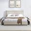 Grand lit coussiné, cadre de lit rembourré confortable-603057235
