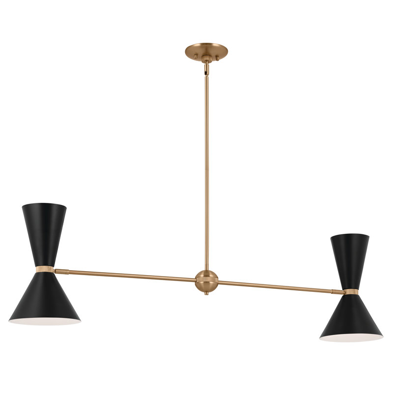 Lustre linéaire moderne à 4 lumières Phix, Noir