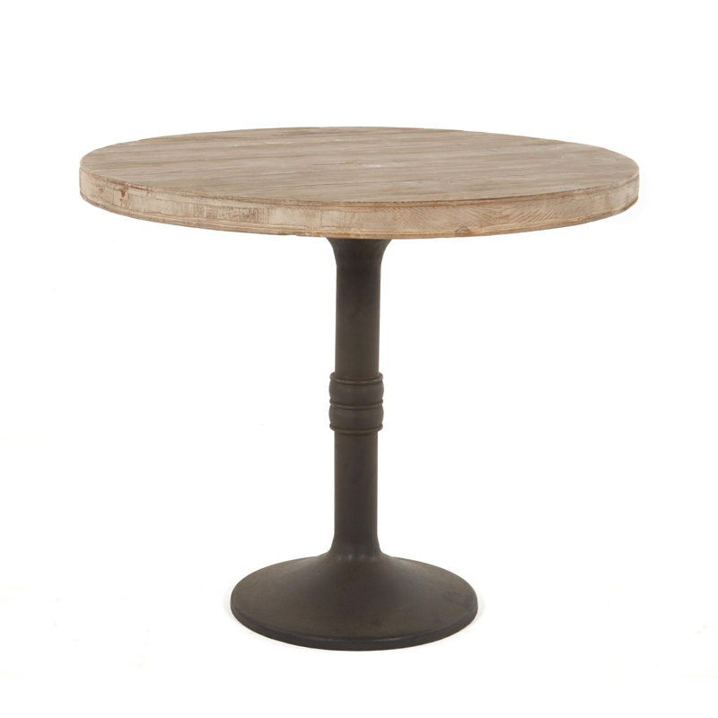 Table ronde en pin Oryana, Gris moyen, Hauteur de comptoir (36 po)