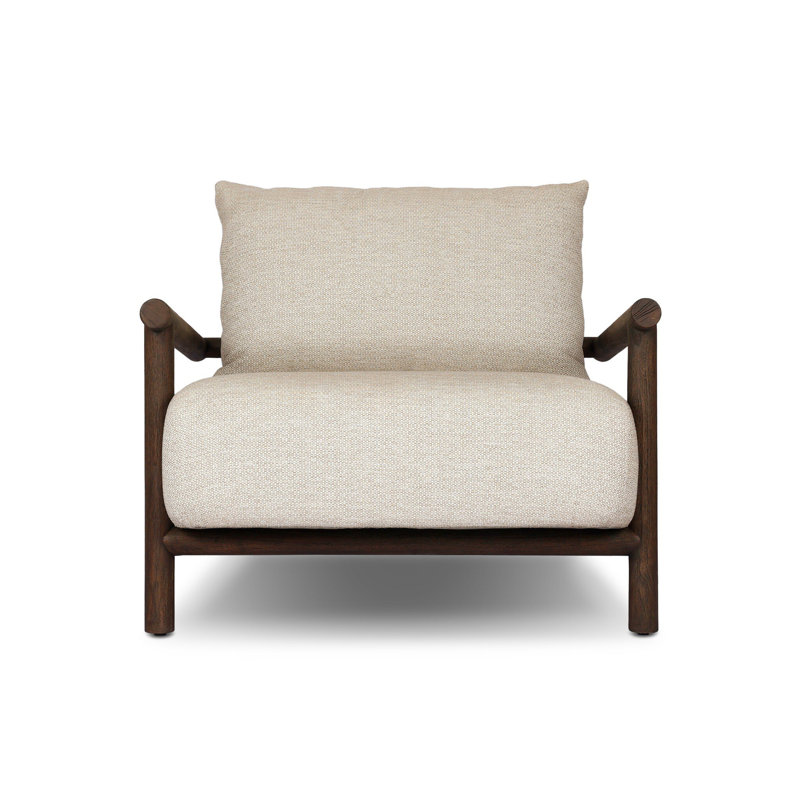 Cardiff Outdoor Teak Lounge Chair, Stained Saddle Brown