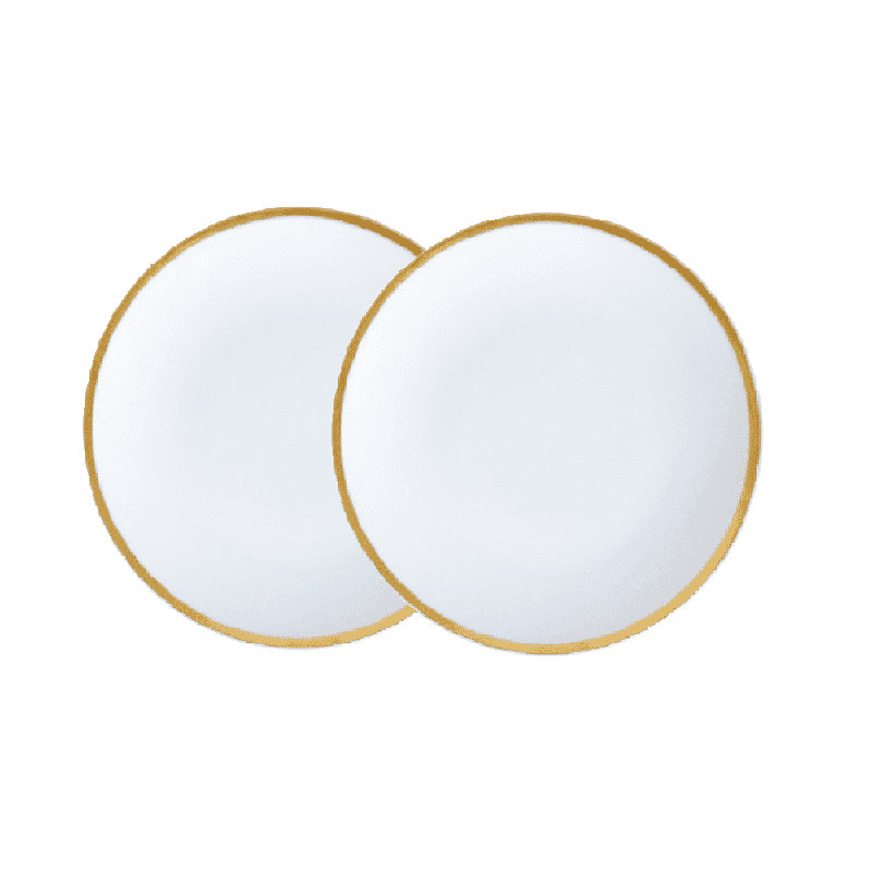 Golden Edge Bone China Salad/Dessert Plate