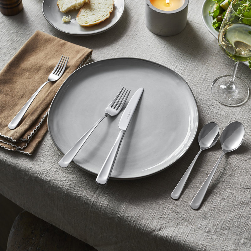 Silvano 45-Piece Stainless Steel Flatware Set with Mirror Finish