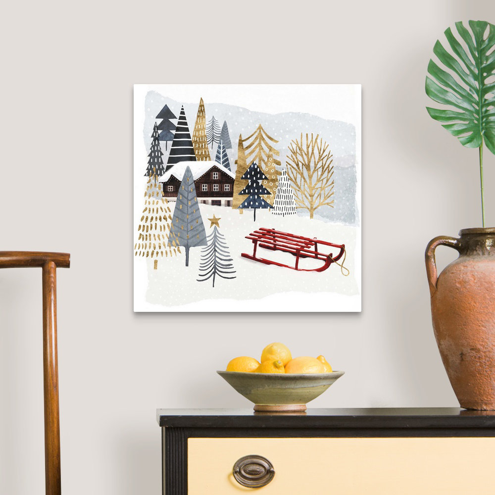 " Christmas Chalet II " by Victoria Borges Painting Print The Holiday Aisle® 