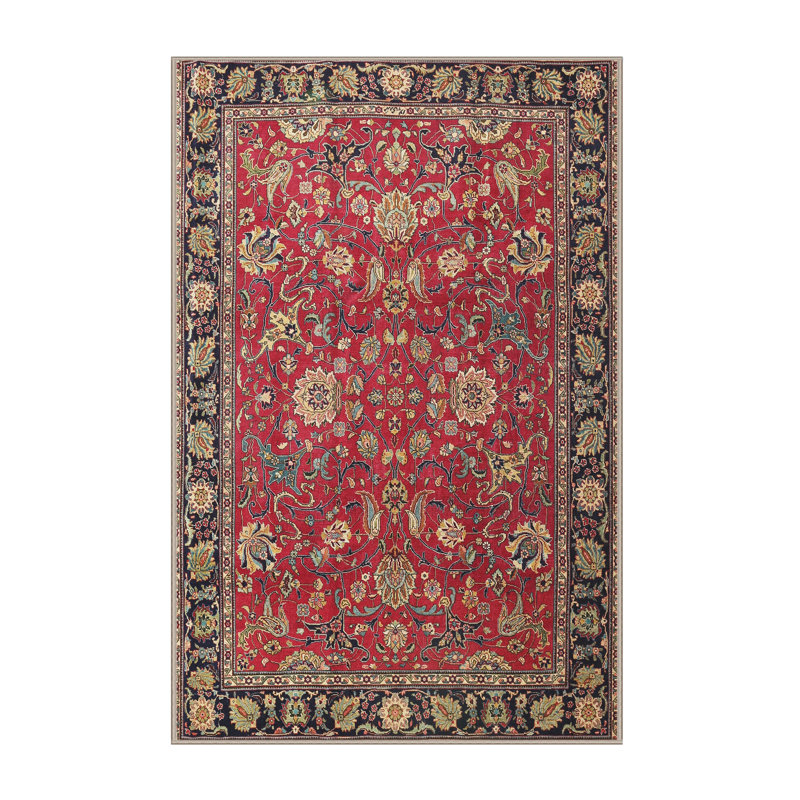 Tapis traditionnel bleu / beige / rouge Grandberry, Rectangle 2 pi x 3 pi
