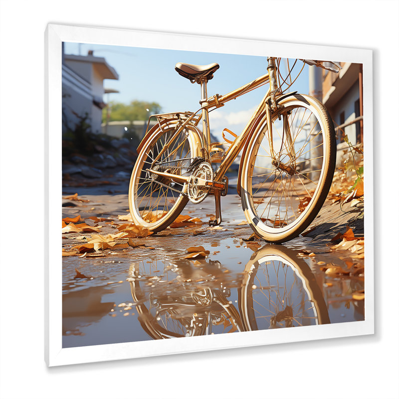 Or sur roues, impression sur toile, H 16 po x l 16 po x P 1 po, Cadre photo blanc