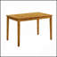 Table de salle à manger rectangulaire en bois naturel avec détails cloutés et tablette de rangement intégrée pour les intérieurs modernes