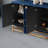Trexm Navy Blue Sideboard (buffet) With Storage Space And Adjustable Shelves, With Rectangular Metal Handles And Metal Legs, Suitable For Kitchens, Living Rooms And Dining Rooms