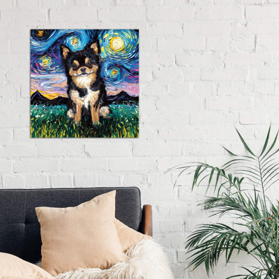 «Black and Tan Chihuahua Night» par Aja Trêves - reproduction d'art