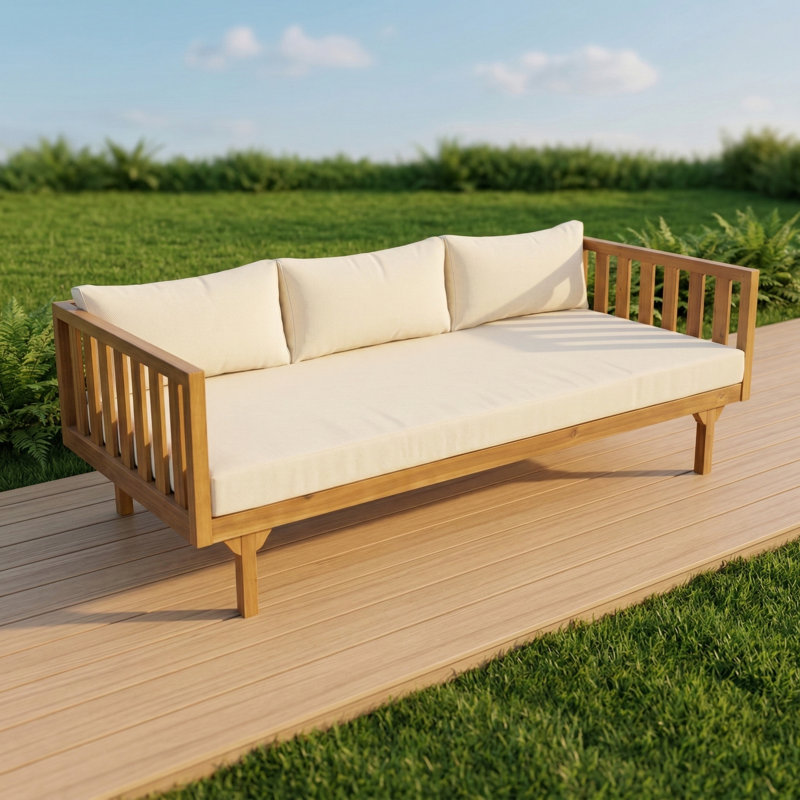 Lit de jour trois places beige, Beige
