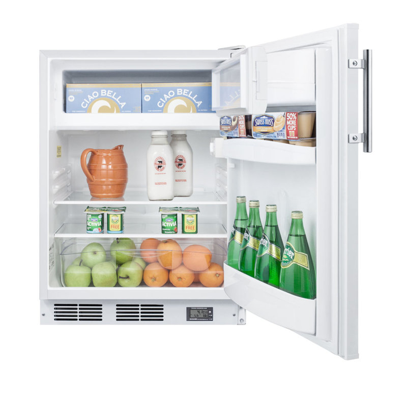 24" Wide Break Room Refrigerator-Freezer, White