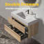Meuble-lavabo mural flottant avec tiroirs souples et lavabo