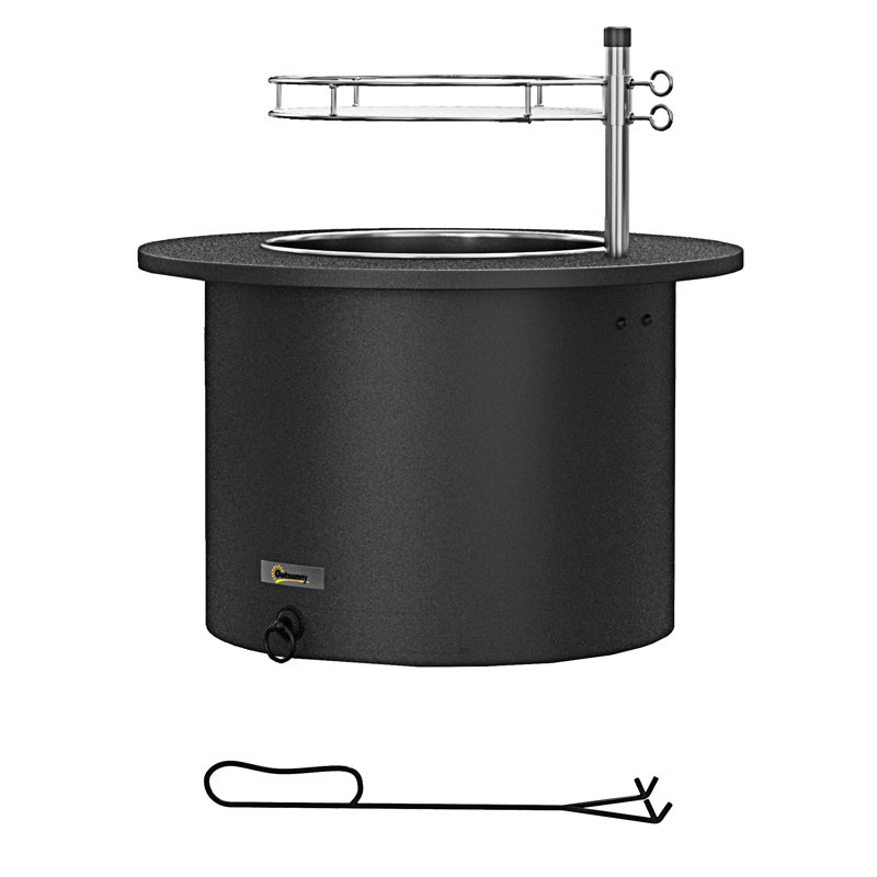 Outsunny 2-In-1 Smokeless Fire Pit, Black