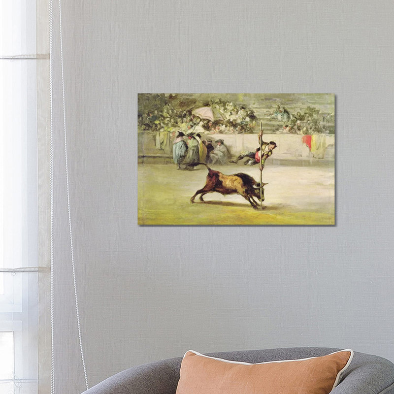 The Agility and Audacity of Juanito Apinani at the Madrid Arena by Francisco Goya - 1 Piece Wrapped Canvas Painting