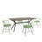 Breaux 70" Iron Gray Metal Base Dining Table And Low Back Windsor Chairs Set - Table And 4 Chairs-934597111-934597110