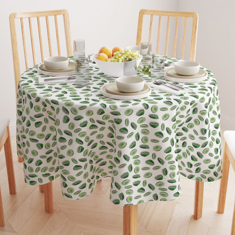 Fabric Textile Products, Inc. Round Tablecloth, 100% Cotton, 60 Round", Cocktail Limes
