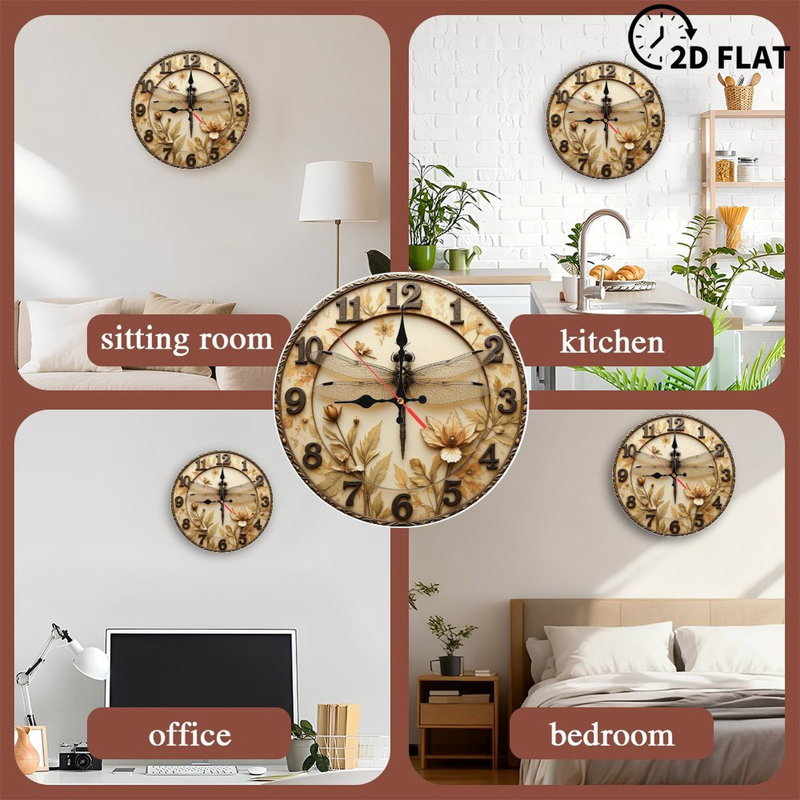 Horloge décorative libellule