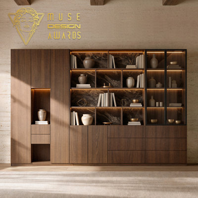 Aarti 92.5'' H Three-Piece Bookcase With Led Lighting