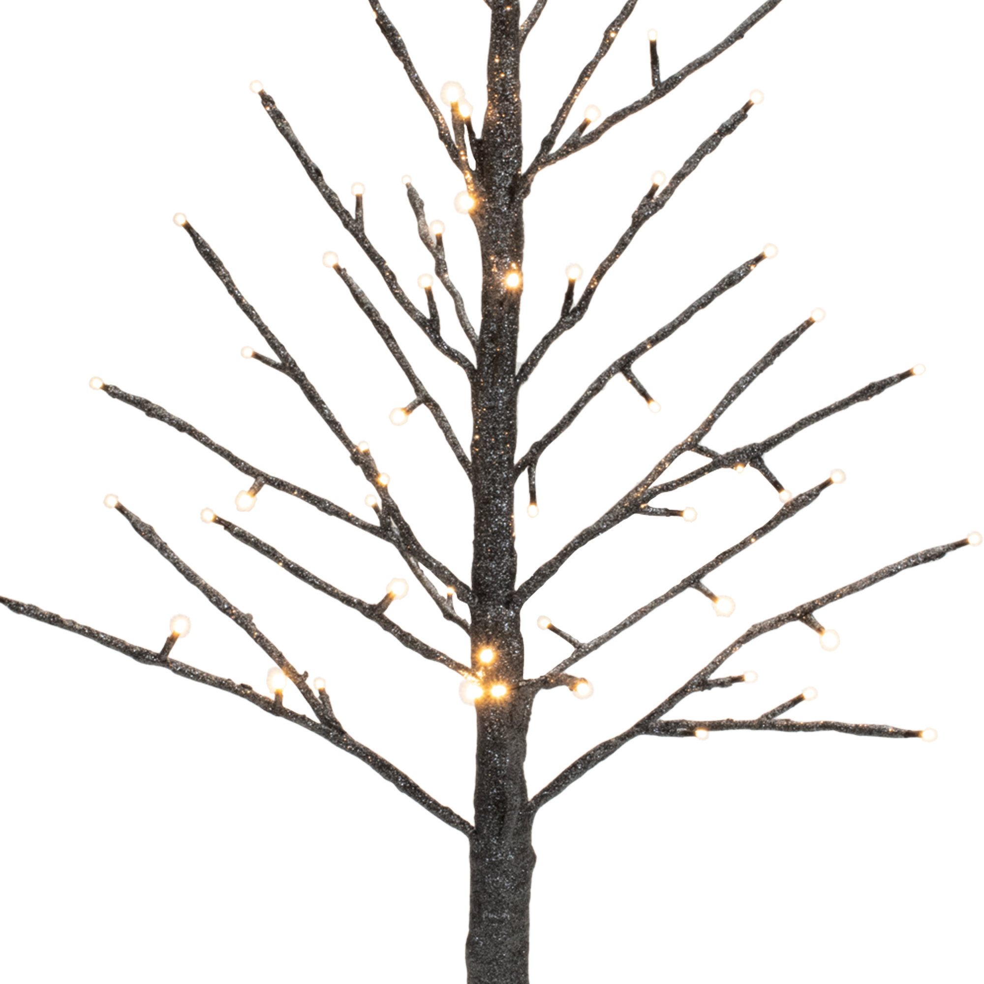 LED Glittered Twig Tree, Brown, 36" H x 17" W x 17" D