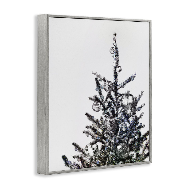 Arbre de Noël, boules disco, estampe numérique par Victoria Barnes, Estampe numérique Farmhouse, H 14 po x l 11 po