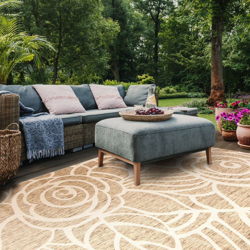 Tapis d'intérieur / extérieur Arneshia, Rectangle 4 pi x 5 pi 7 po