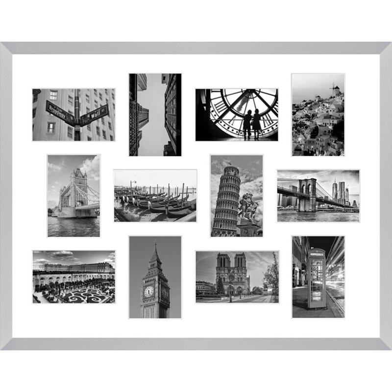 Kyanne Wood Picture Frame with Mat, Silver