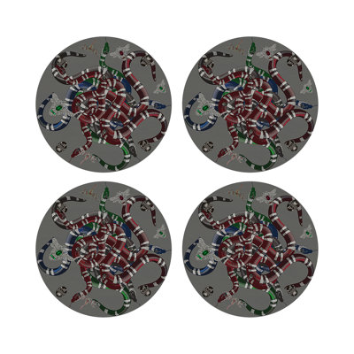 Ouroboros Vegan Leather Round Beaded Placemat