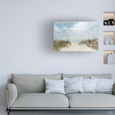 Art mural sur toile tendue - "Dune Path" par Mary Lou Johnson pour décoration de salon, de chambre à coucher ou de bureau - 30 x 47