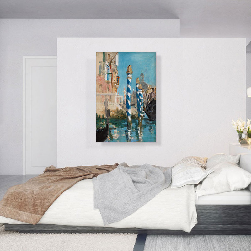 «The Grand Canal 1875» par Edward Manet, reproduction d'art sur toile tendue, H 40 po x l 26 po x P 0,75 po