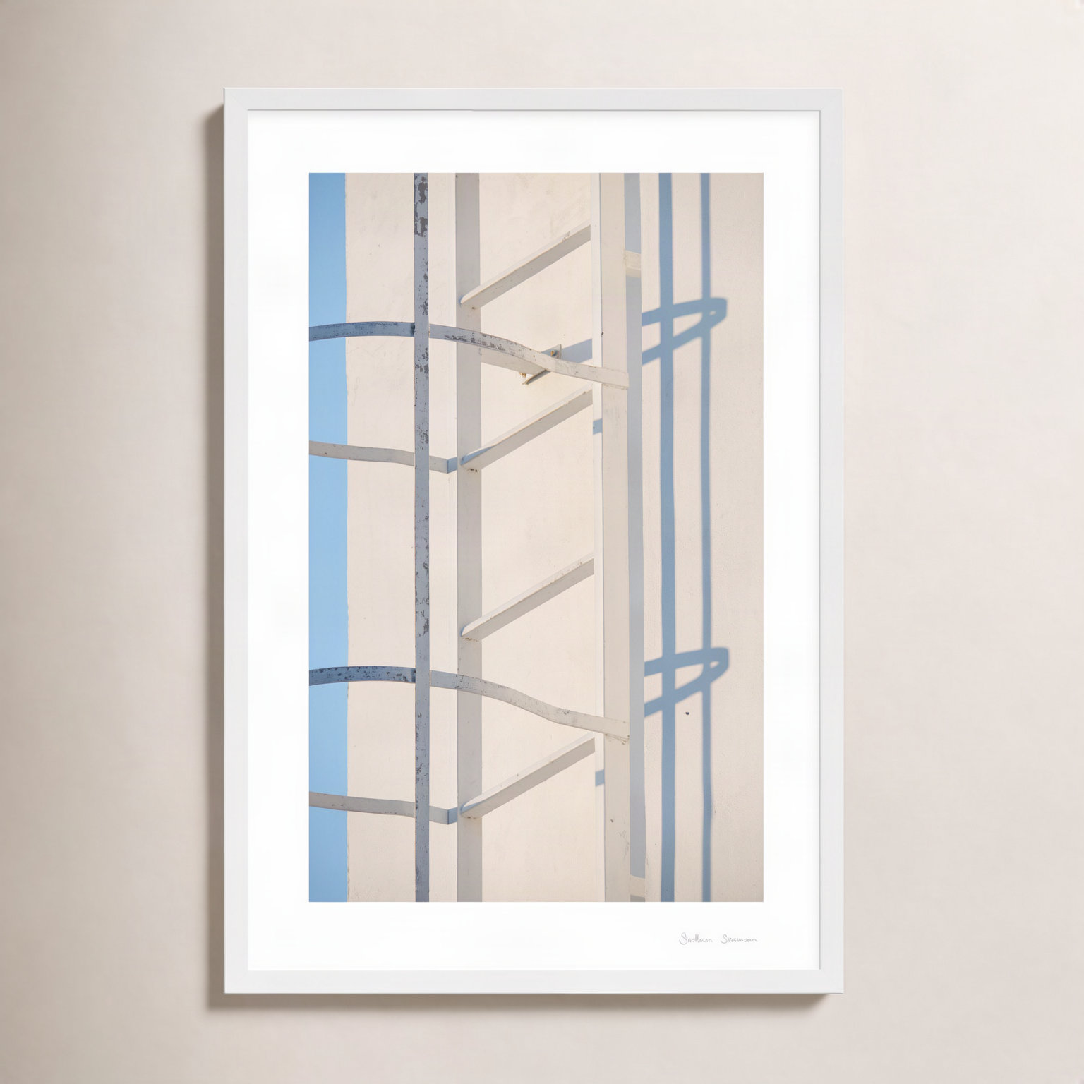 Lowell "White Fragments from Greece 3" Print, White, 38" H x 26.5" W x 1.25" D