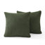 Housses de coussin décoratif décoratives en velours côtelé vert avec insertions-102345300