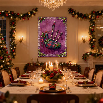 Christmas, cornemuse écossaise, ensemble de 3 impressions sur toile