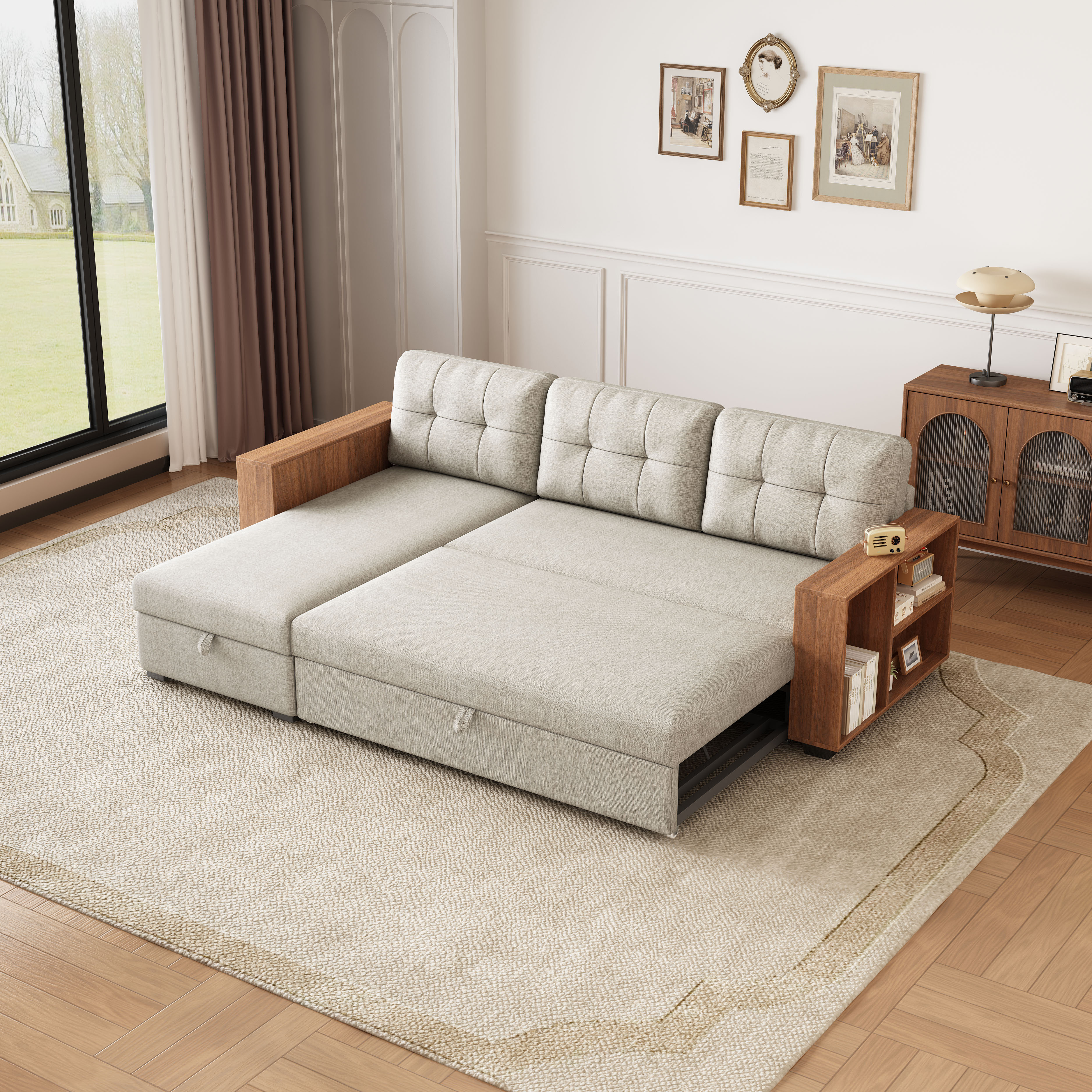 NFusion Joe Convertible Sectional Sofa with Pull-Out Bed & Storage | Wayfair